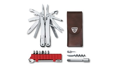 Swiss Tool Spirit X Plus Ratchet, in Leder Etui