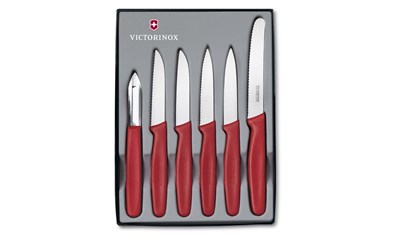 Gemüsemesser-Set 6tlg., rot