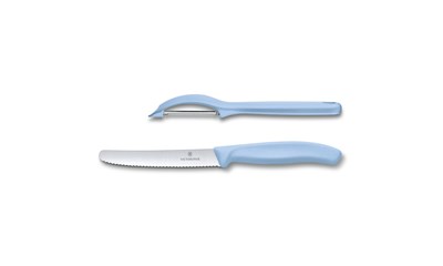 Swiss Classic Set 2pcs Tomatenmesser / Universalschäler, hellblau