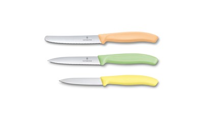 Swiss Classic Gemüsemesser-Set, 3-teilig, hellorange,-grün,-gelb