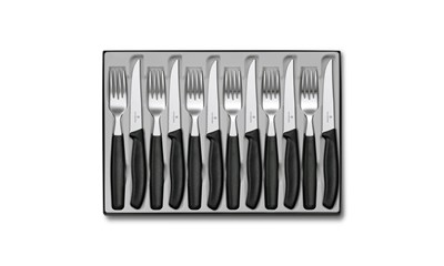 Swiss Classic Tafelbesteck mit Steakmesser, 12-teilig, schwarz