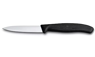 Swiss Classic, Gemüsemesser, 6tlg, 8cm, gerade, Mittelspitz, schwarz