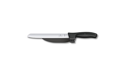 Swiss Classic DUX-Messer, Wellenschliff, 21cm, schwarz