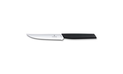 Swiss Modern Steakmesser, Wellenschliff, 12cm, schwarz