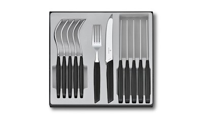 Swiss Modern Besteck-Set (Tomatenmesser), 12-teilig, schwarz