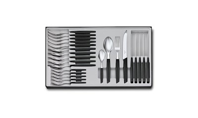 Swiss Modern Besteck-Set (Tomatenmesser), 24-teilig, schwarz