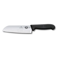 Fibrox Santokumesser, Kullenschliff, 17cm, schwarz