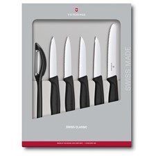 Swiss Classic Gemüsemesser-Set, 6-teilig, schwarz, Geschenkverp.