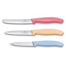 Swiss Classic Gemüsemesser-Set, 3-teilig, hellrot,-orange,-blau
