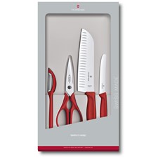 Swiss Classic Küchengarnitur, 4-teilig, rot, Geschenkverpackung