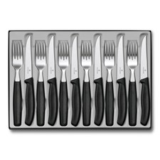 Swiss Classic Tafelbesteck mit Steakmesser, 12-teilig, schwarz