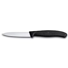 Swiss Classic, Gemüsemesser, 6tlg, 8cm, gerade, Mittelspitz, schwarz