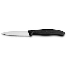 Swiss Classic, Gemüsemesser, 6tlg, 8cm, Wellen, Mittelspitz, schwarz