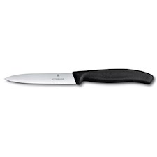 Swisss Classic, Gemüsemesser, 6tlg, 10cm, gerad, Mittelspitz, schwarz