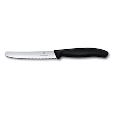Swiss Classic, Tomaten und Tafelmesser, 11cm, Wellen, schwarz