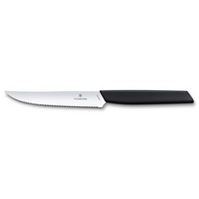 Swiss Modern Steakmesser, Wellenschliff, 12cm, schwarz