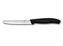 Swiss Classic, Tomaten und Tafelmesser, 11cm, Wellen, schwarz